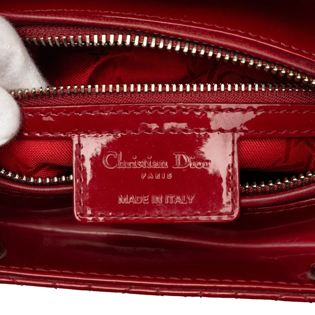 Dior Medium Patent Cannage Lady Dior Red Leather Very good - Box View