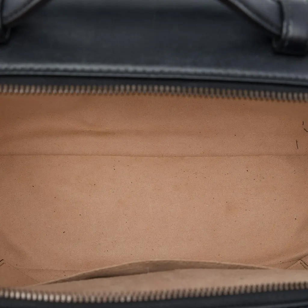 Gucci Small GG Marmont Matelasse Calfskin Top Handle Satchel Black Leather Very good - Model View