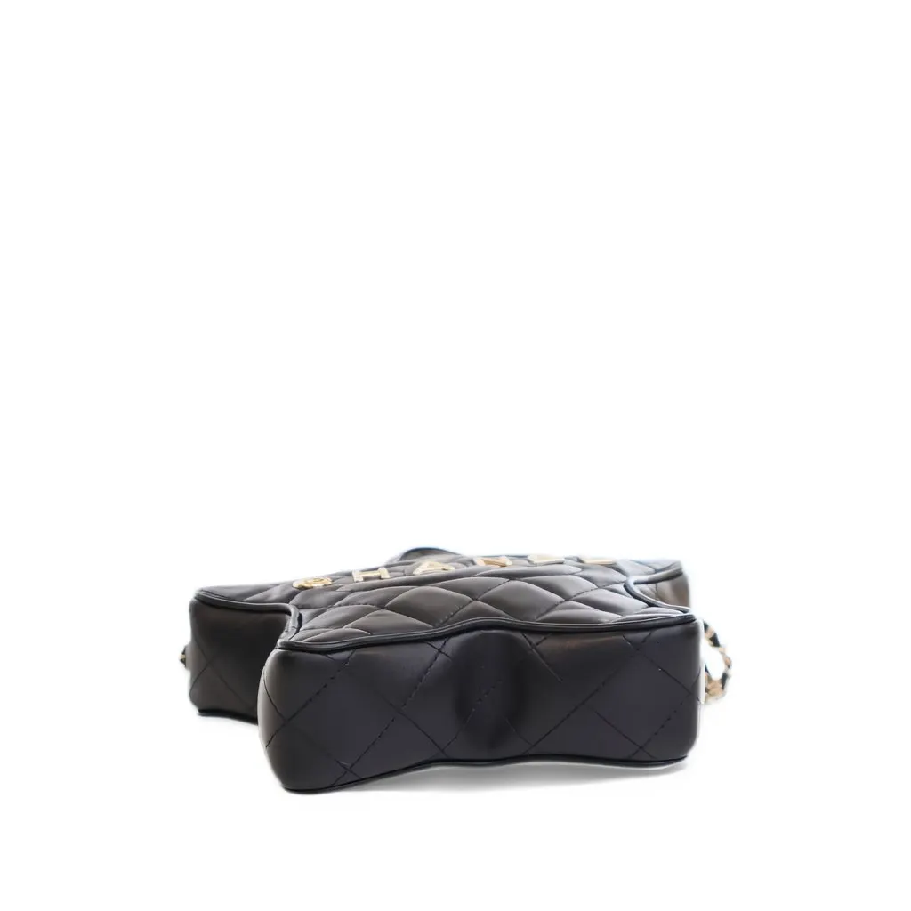 Chanel Quilted Lambskin Walk Of Fame Star Crossbody Black Leather Very good - Inside View