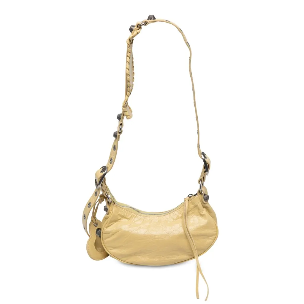 Balenciaga Lambskin Motocross Le Cagole XS Yellow Leather Good - Back View