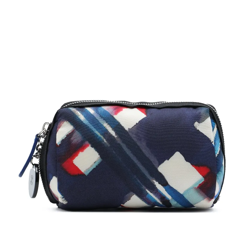 Chanel Printed Canvas Airline Pouch Blue Very good - Front View