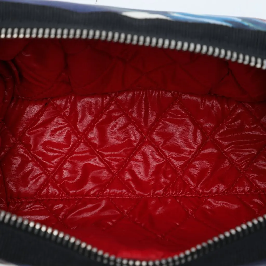 Chanel Printed Canvas Airline Pouch Blue Very good - Model View