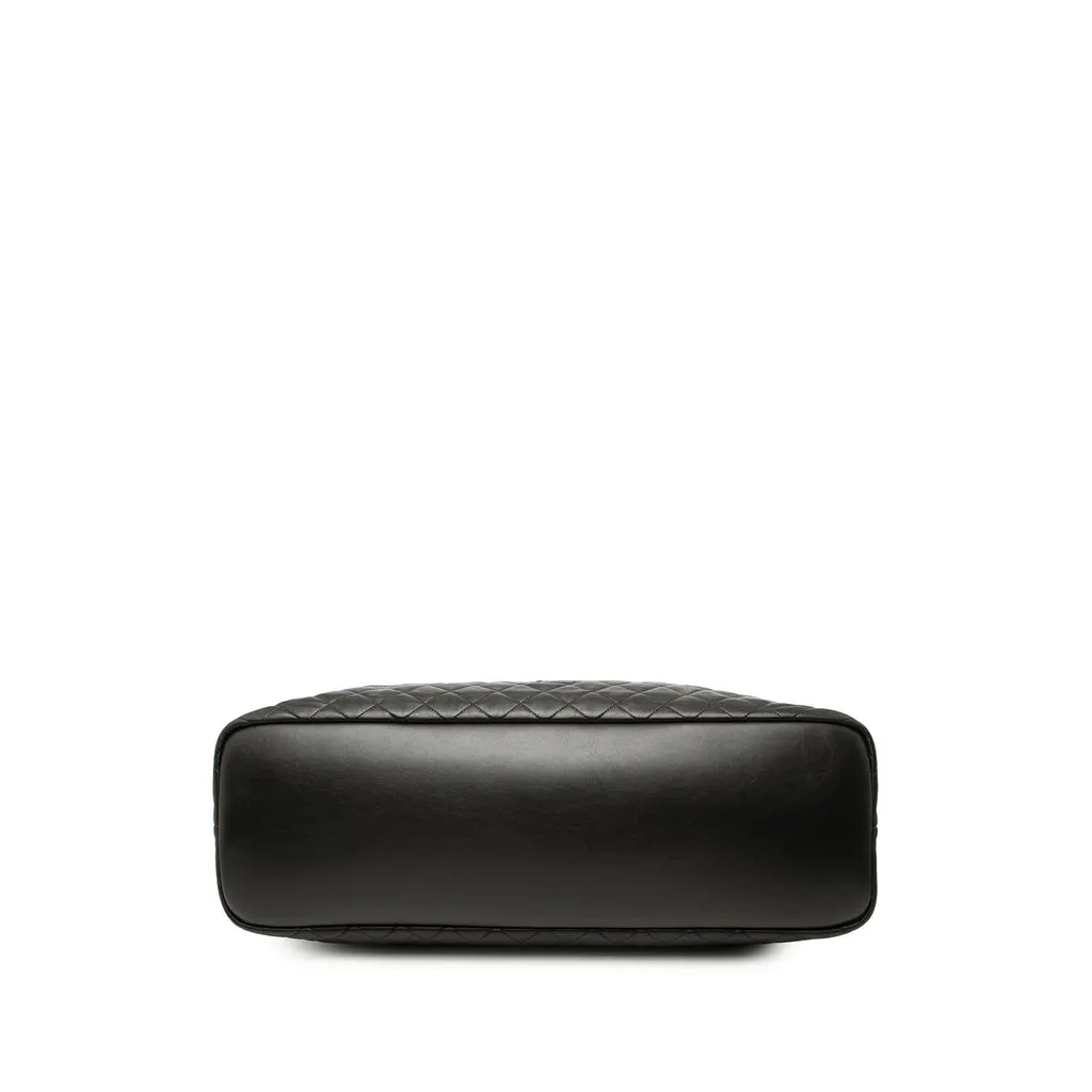 Saint Laurent Quilted Calfskin Monogram ES Giant Travel Bag Black Leather Very good - Inside View
