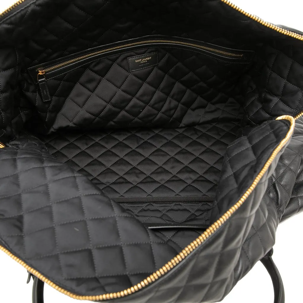 Saint Laurent Quilted Calfskin Monogram ES Giant Travel Bag Black Leather Very good - Model View