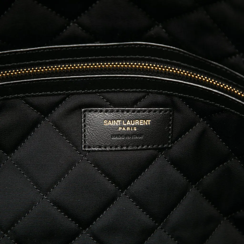 Saint Laurent Quilted Calfskin Monogram ES Giant Travel Bag Black Leather Very good - Box View