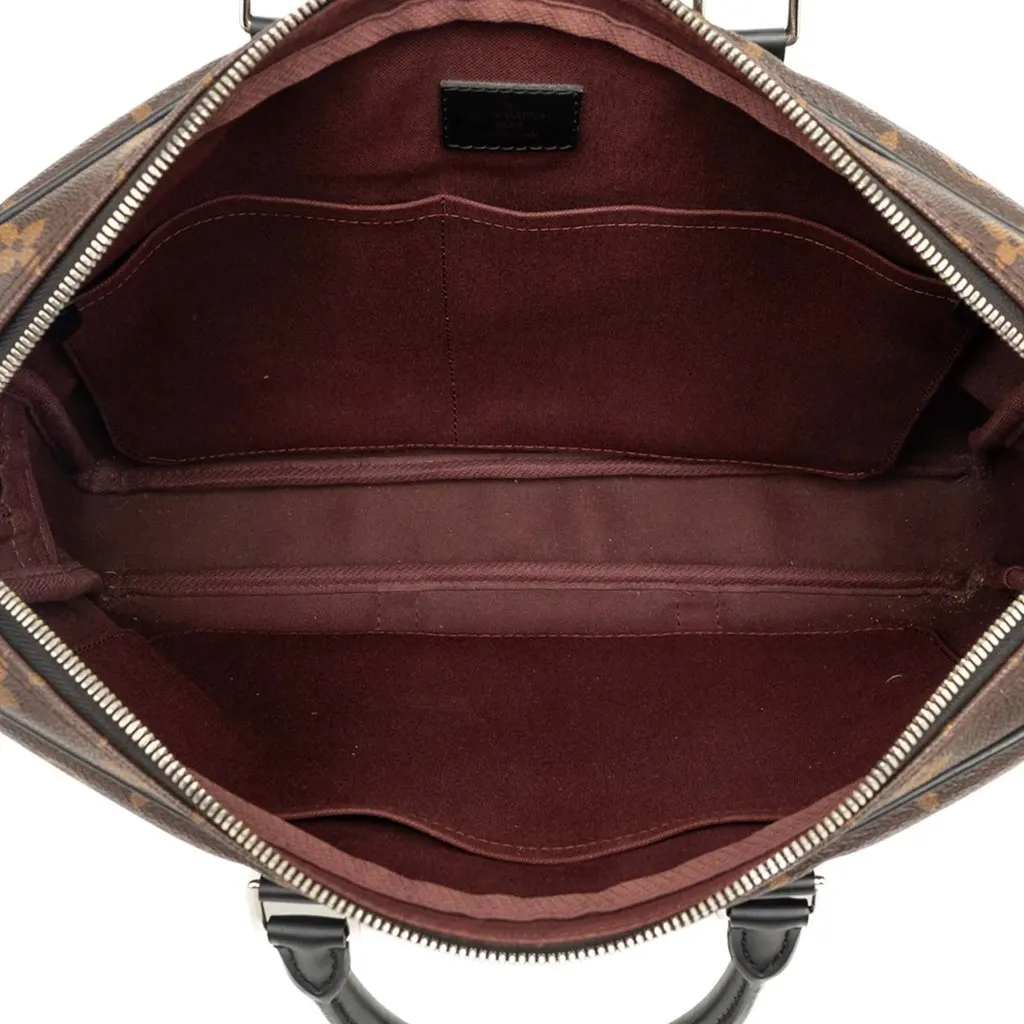 Louis Vuitton Monogram Macassar Porte Documents Jour Brown Very good - Model View