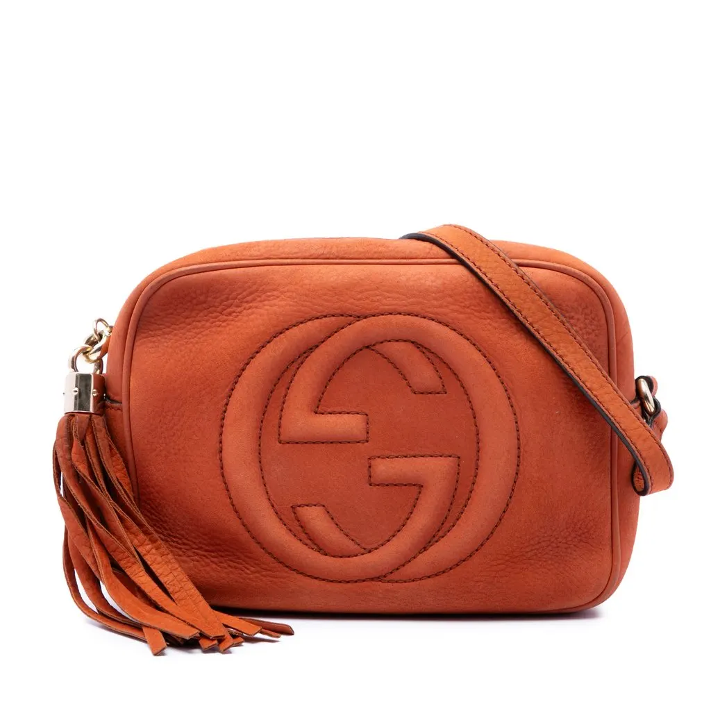 Gucci Nubuck Soho Disco Crossbody Orange Leather Very good - Front View