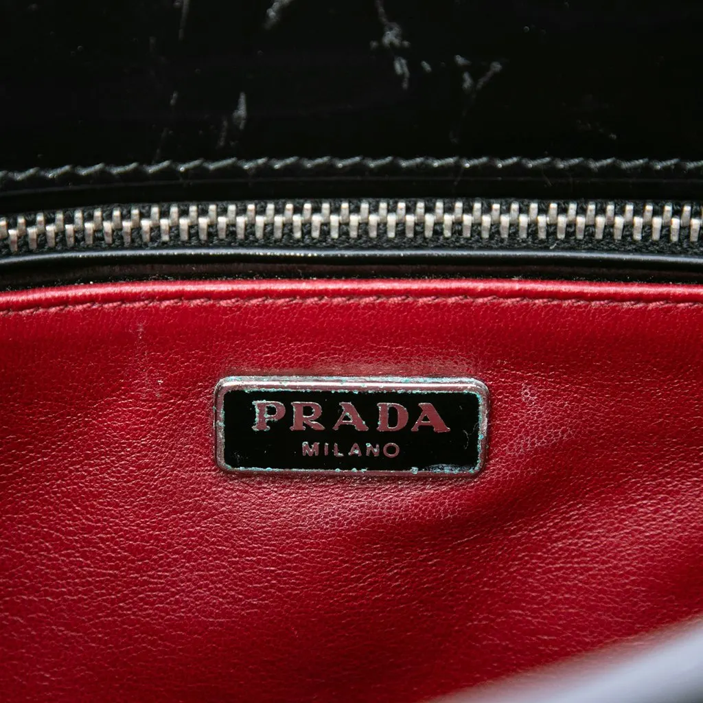 Prada Patent Leather Turnlock Satchel Black Leather Very good - Box View