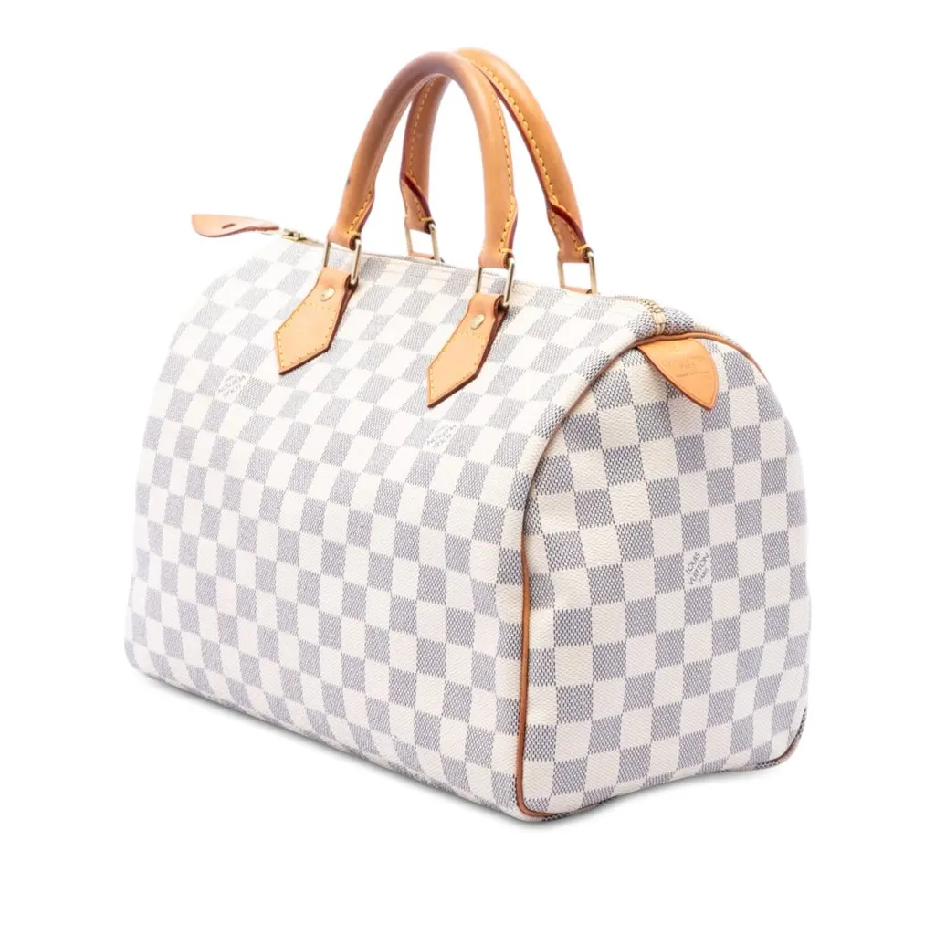 Louis Vuitton Damier Azur Speedy 30 White Canvas Very good - Back View