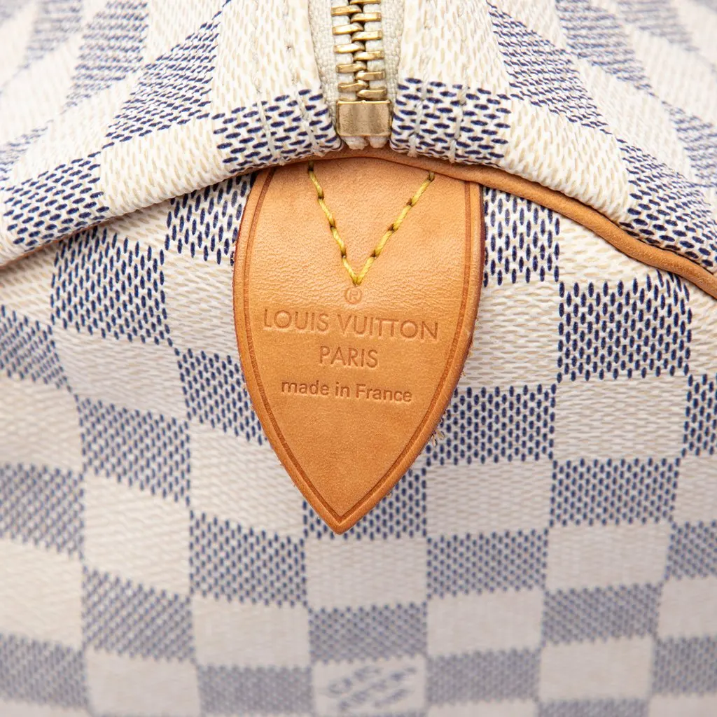 Louis Vuitton Damier Azur Speedy 30 White Canvas Very good - Box View