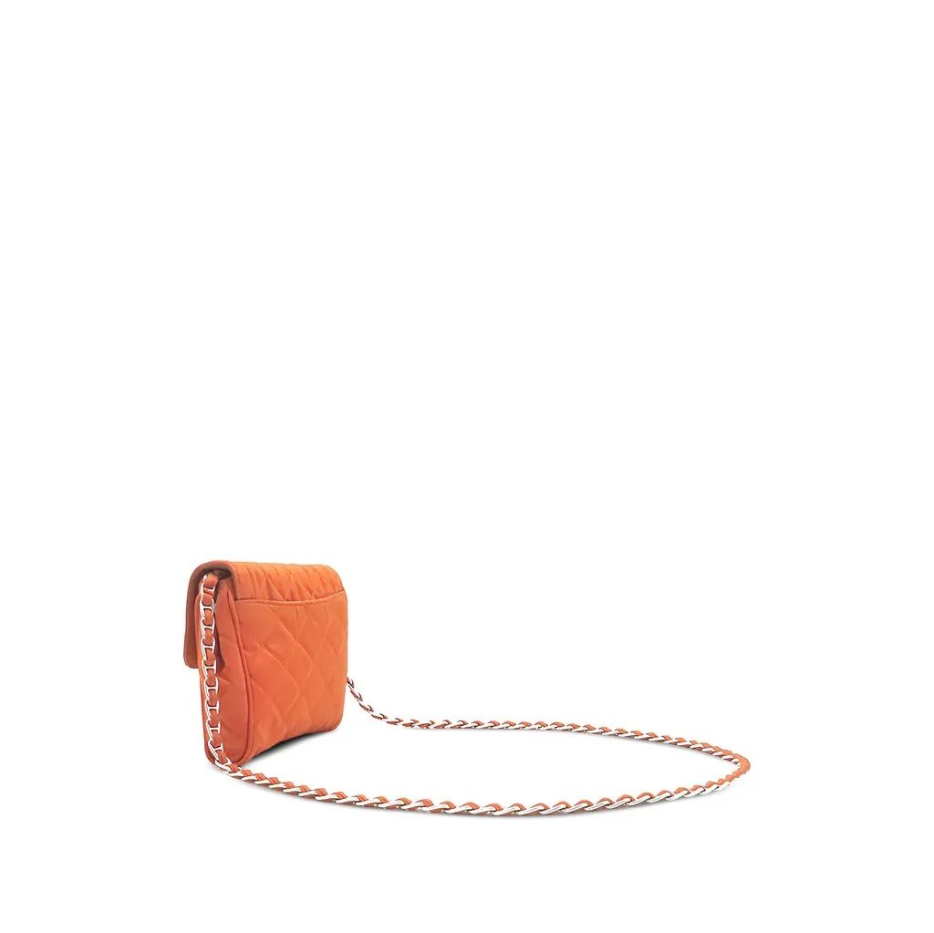Prada Impuntu Tessuto Chain Crossbody Orange Polyamide Good - Back View