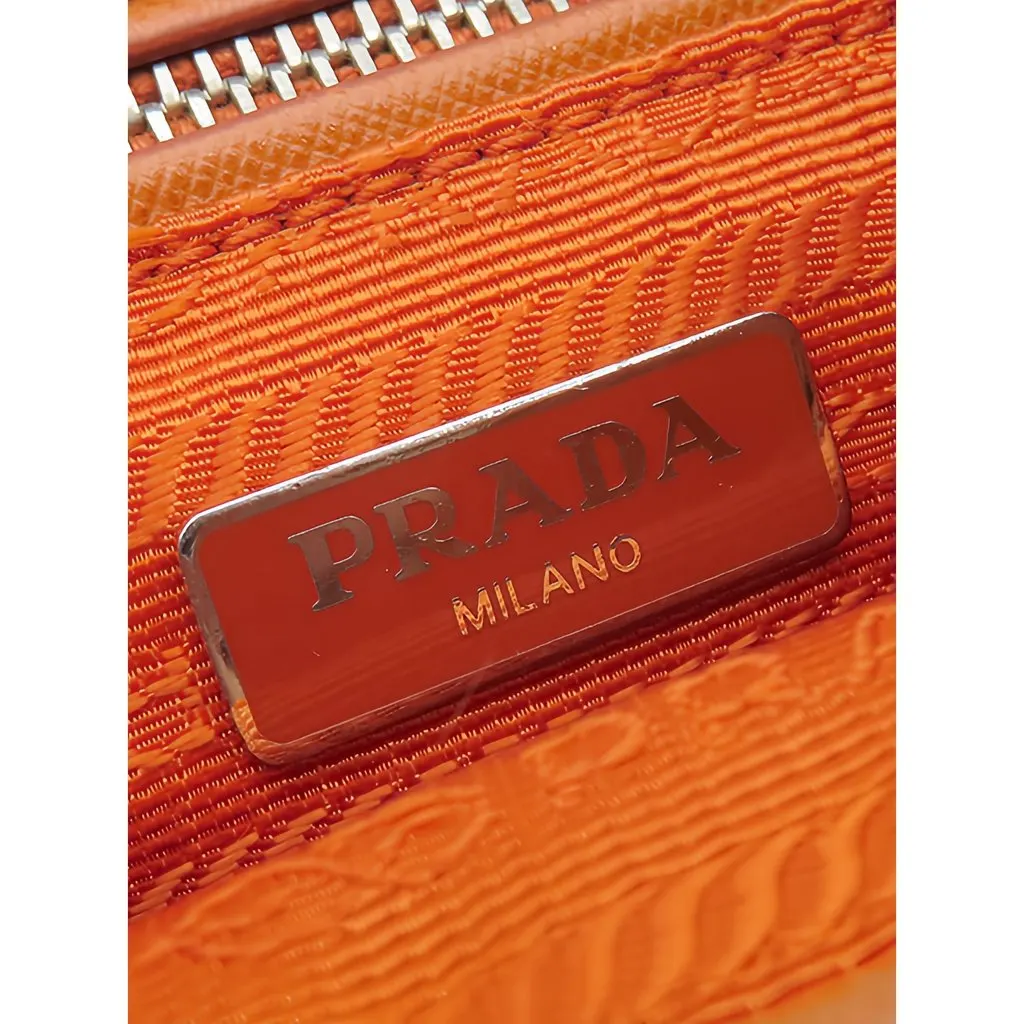Prada Impuntu Tessuto Chain Crossbody Orange Polyamide Good - Box View