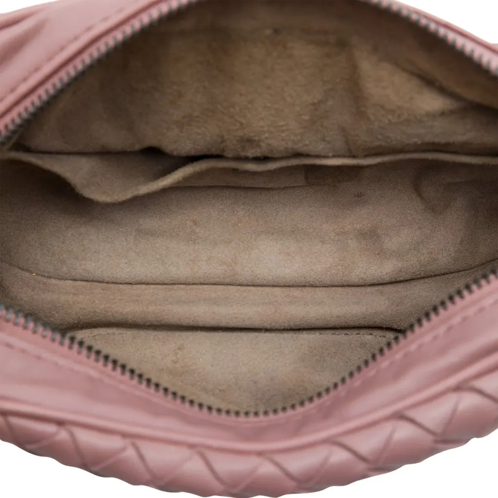 Bottega Veneta Nappa Intrecciato Belt Bag Pink Leather Very good - Model View