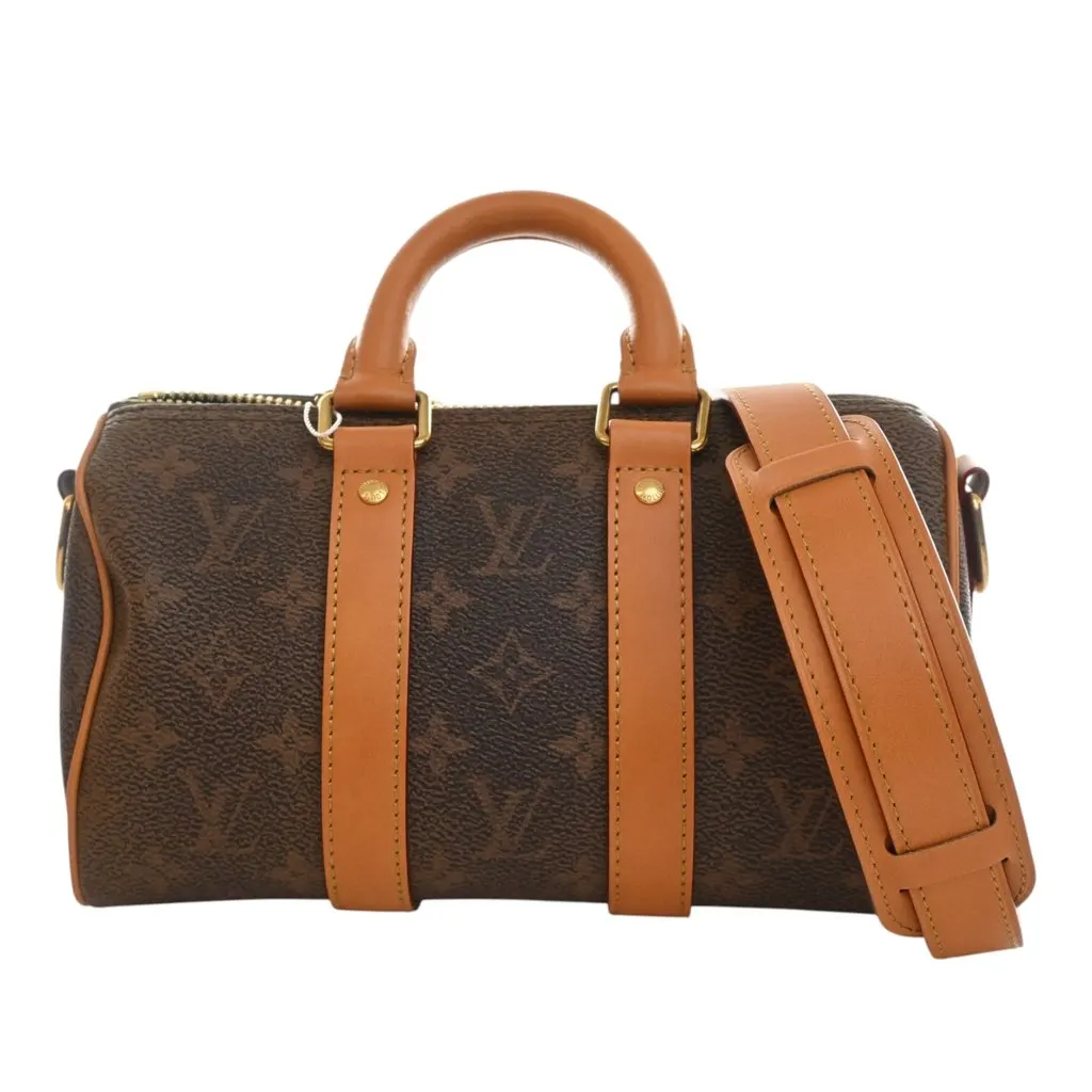 Louis Vuitton Monogram Dust Keepall Bandouliere 25 Brown Canvas Very good - Front View