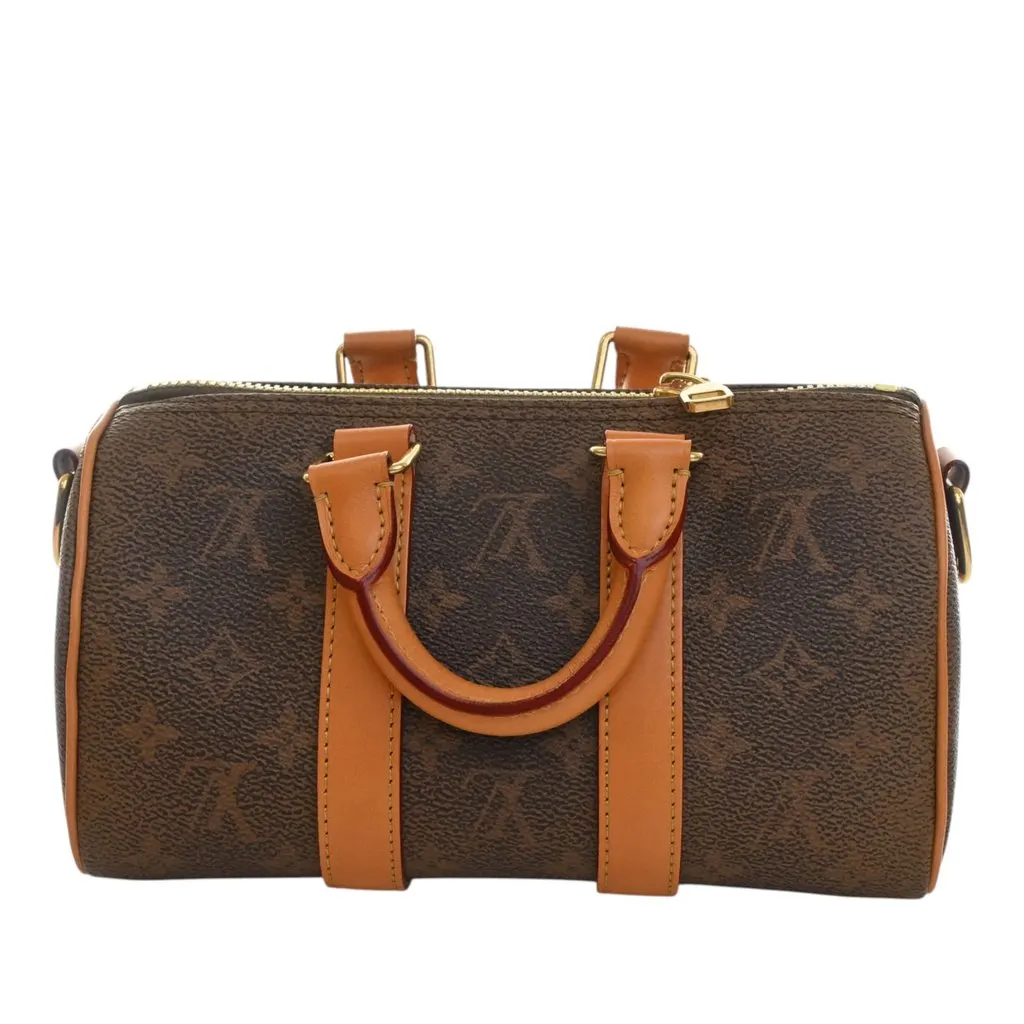 Louis Vuitton Monogram Dust Keepall Bandouliere 25 Brown Canvas Very good - Model View