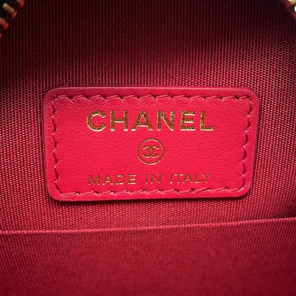 Chanel Lambskin 19 Round Clutch with Chain Black Leather Very good - Box View