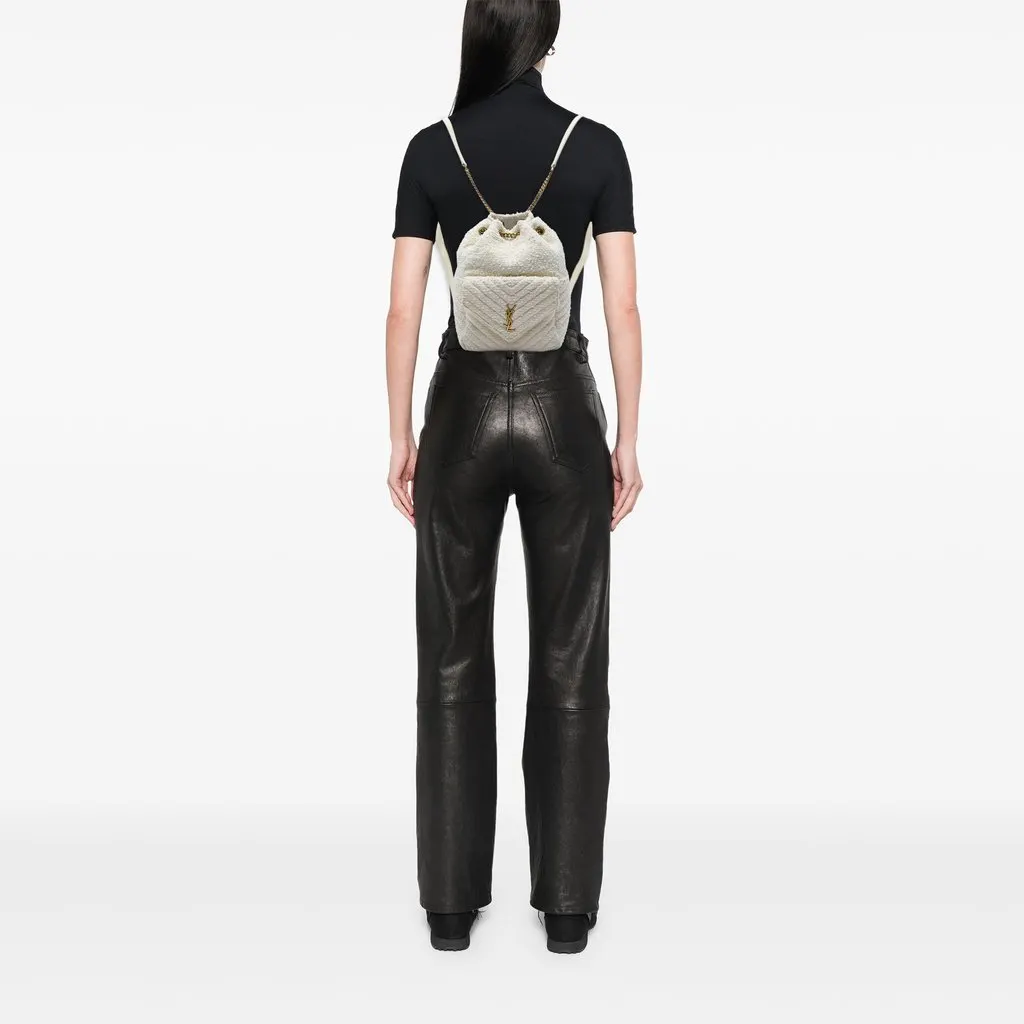 Saint Laurent Chevron Tweed Monogram Joe Backpack White Very good - Box View