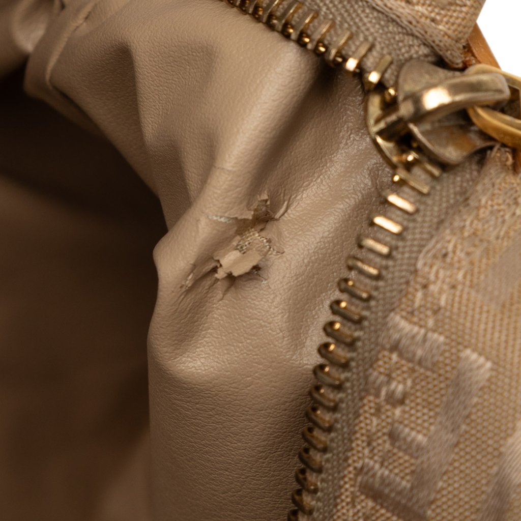 Fendi Mini Zucchino Canvas Handbag Beige Mini | Pre-Owned Du