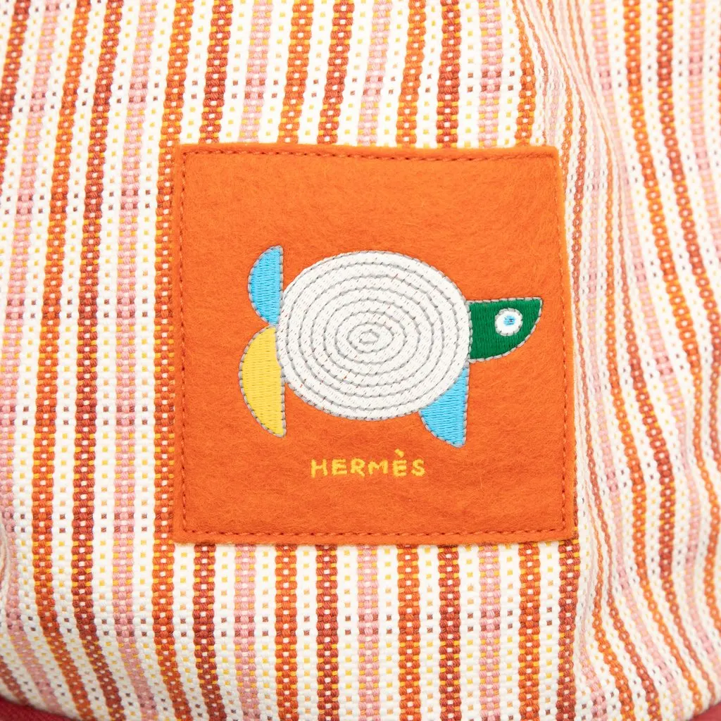 Hermès Canvas Animaux Nattes Backpack Orange Very good - Box View