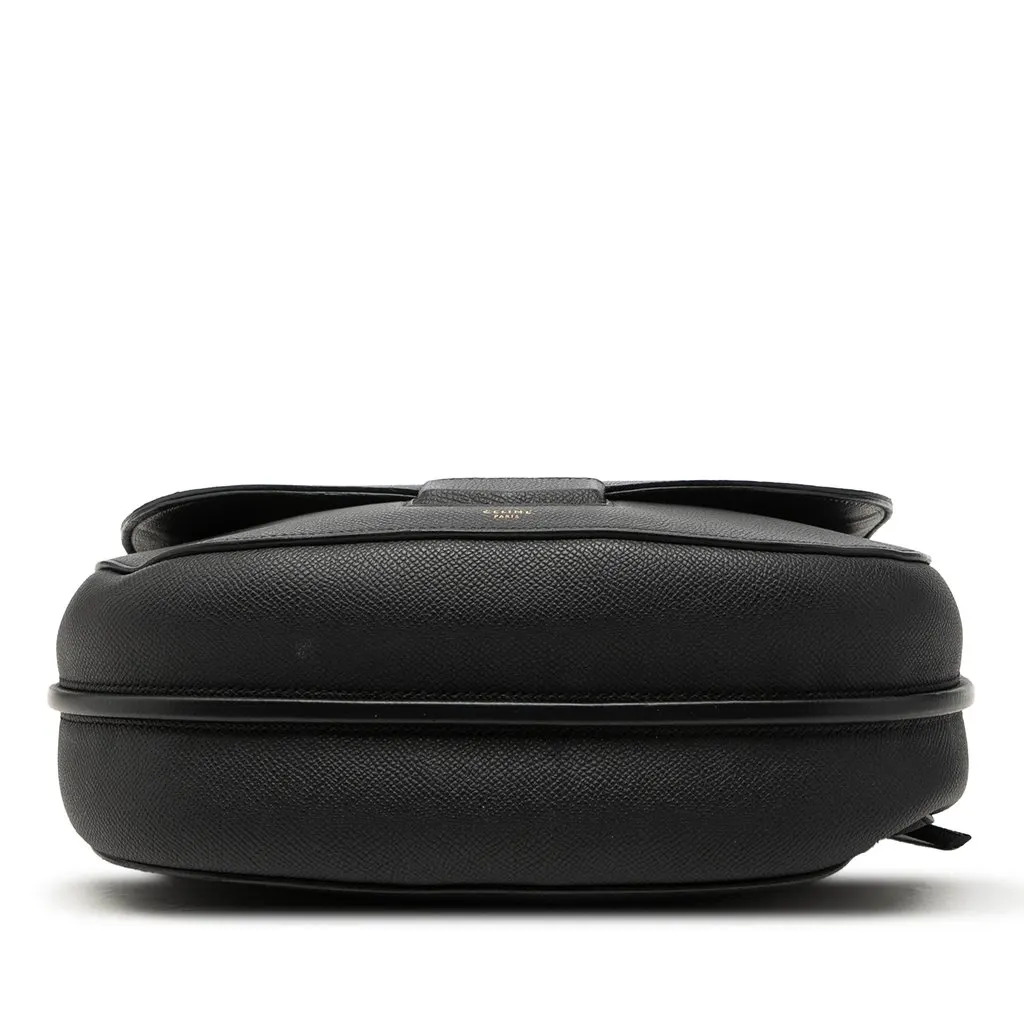 Celine Medium Grained Calfskin Trotteur Crossbody Black Leather Very good - Inside View