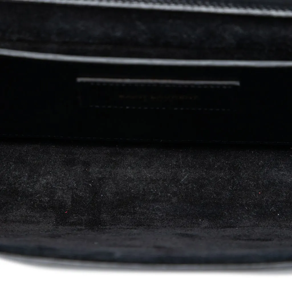 Saint Laurent Smooth Calfskin Cassandre Tassel Clutch Black Leather Very good - Model View