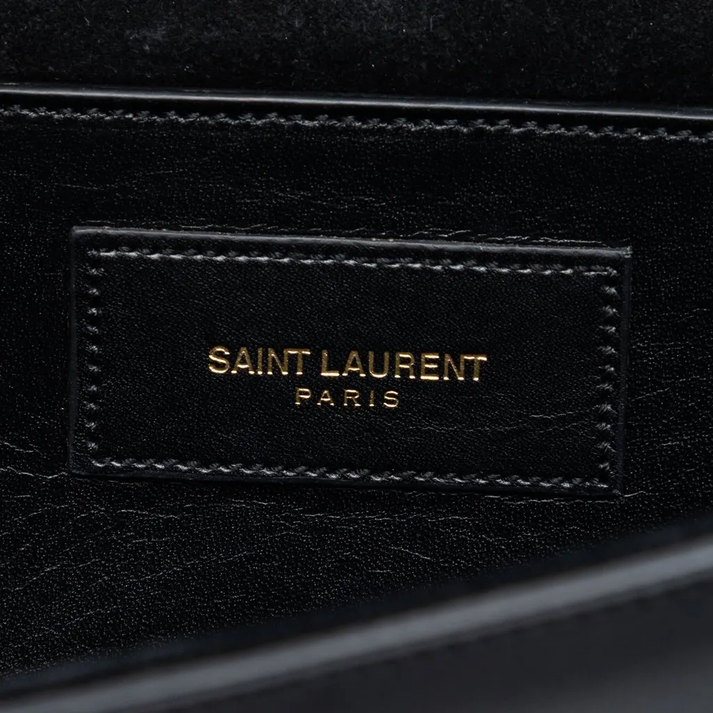 Saint Laurent Smooth Calfskin Cassandre Tassel Clutch Black Leather Very good - Box View