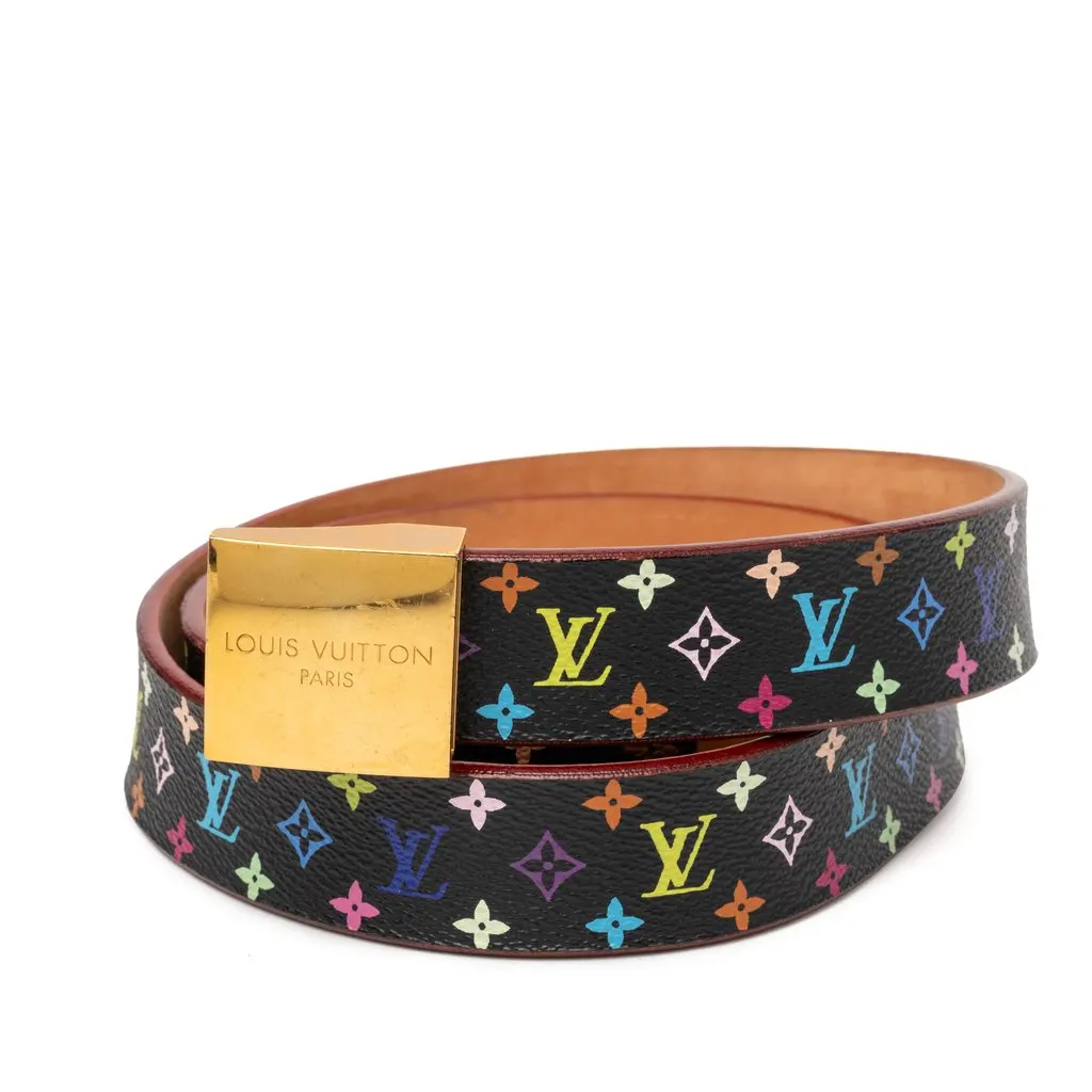 Louis Vuitton Monogram Multicolore Ceinture Belt Black Very good - Front View