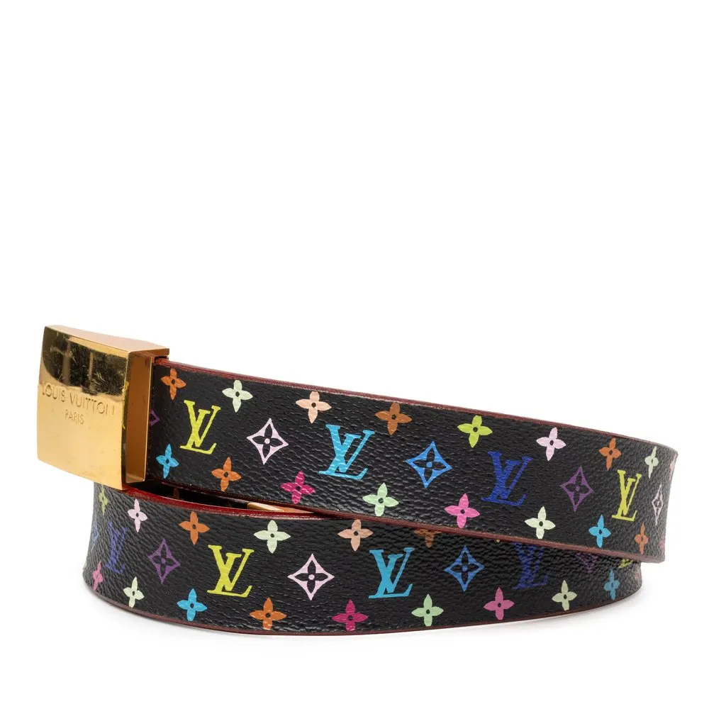 Louis Vuitton Monogram Multicolore Ceinture Belt Black Very good - Back View