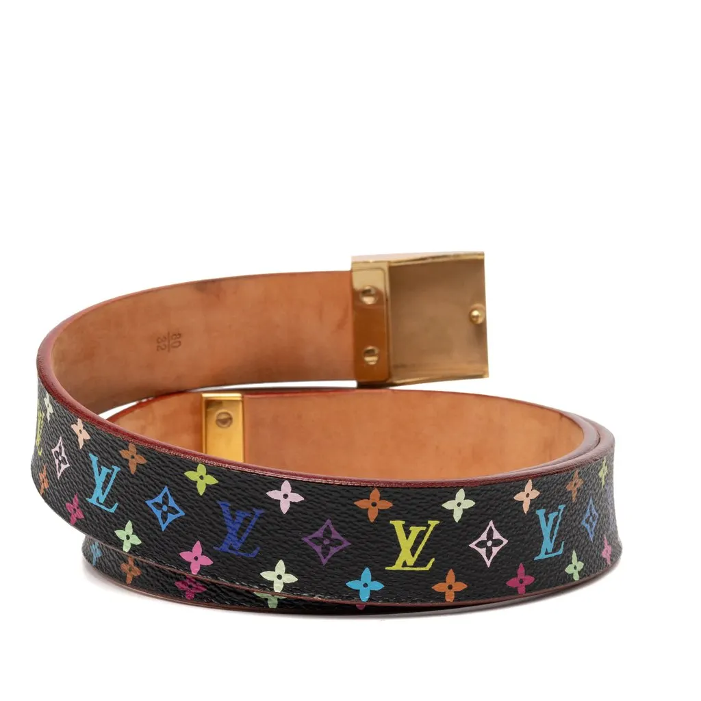 Louis Vuitton Monogram Multicolore Ceinture Belt Black Very good - Inside View