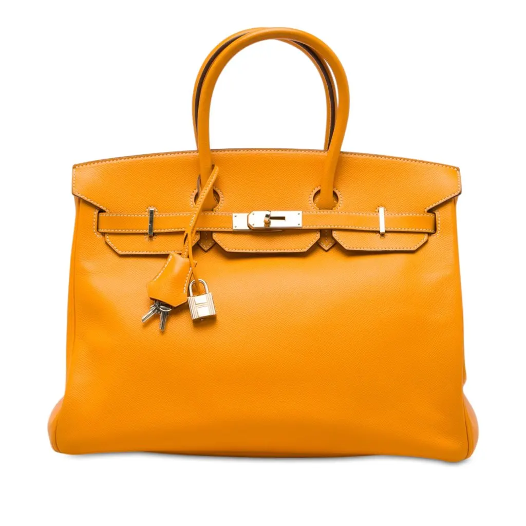 Hermès Epsom Candy Birkin Retourne 35 Yellow Leather Very good - Front View
