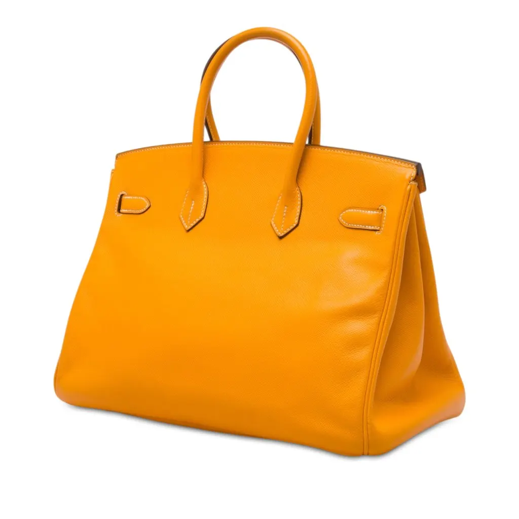 Hermès Epsom Candy Birkin Retourne 35 Yellow Leather Very good - Back View