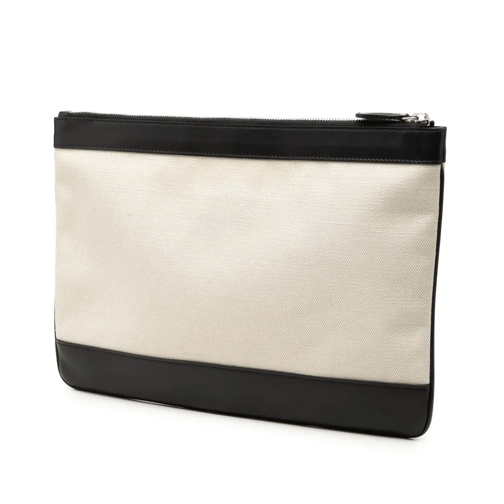Balenciaga Canvas Navy Clip Clutch M Brown Canvas Very good - Back View