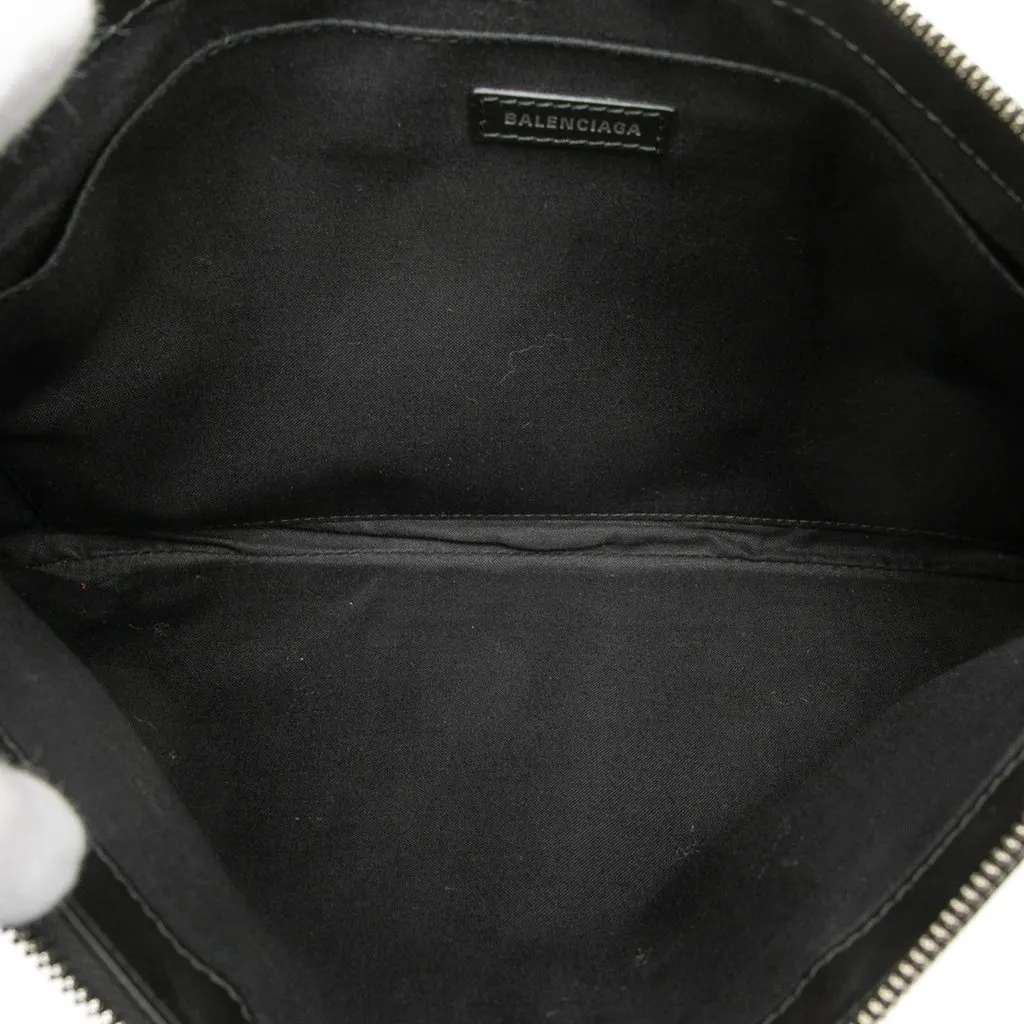 Balenciaga Canvas Navy Clip Clutch M Brown Canvas Very good - Model View