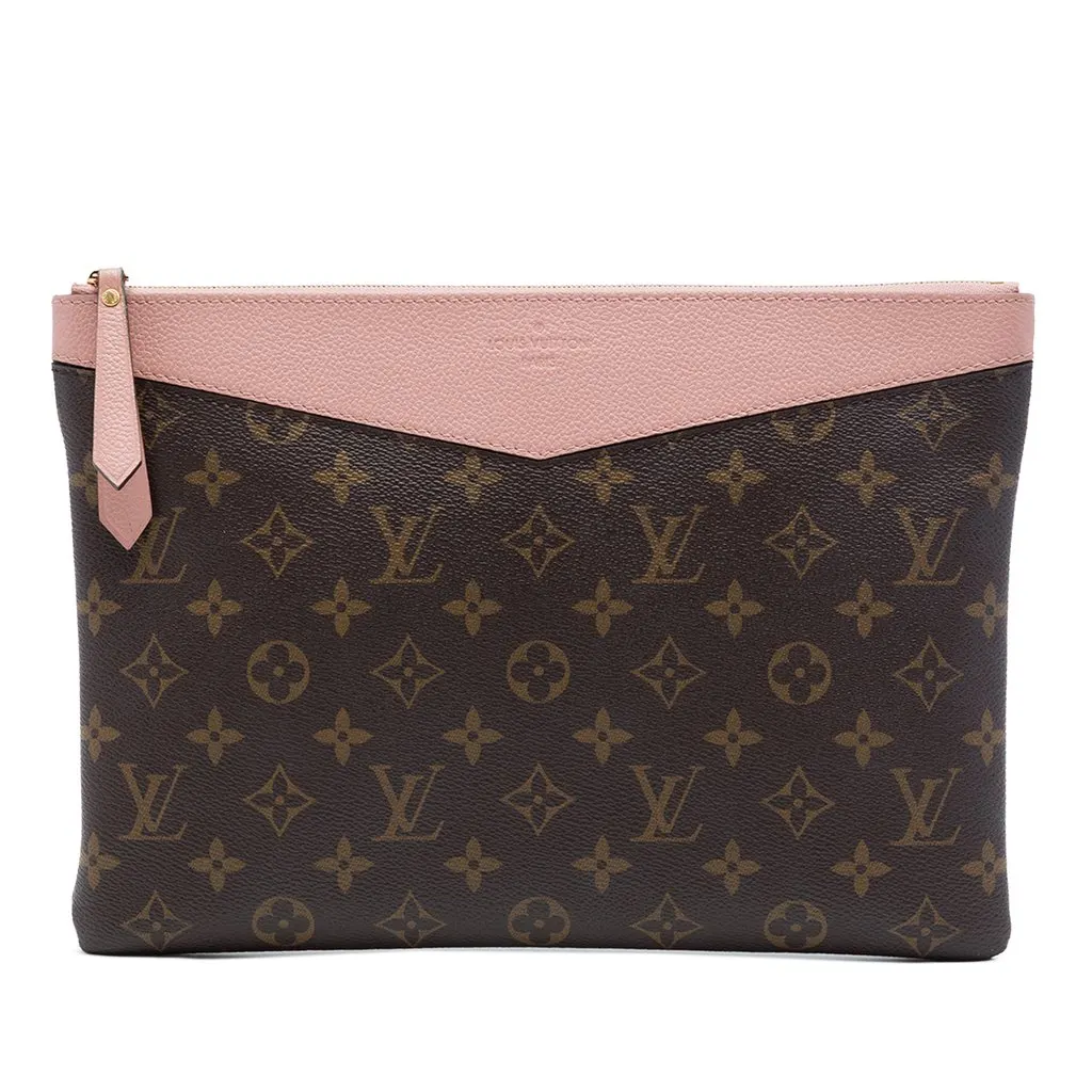 Louis Vuitton Monogram Daily Pouch Brown Canvas Very good - Front View