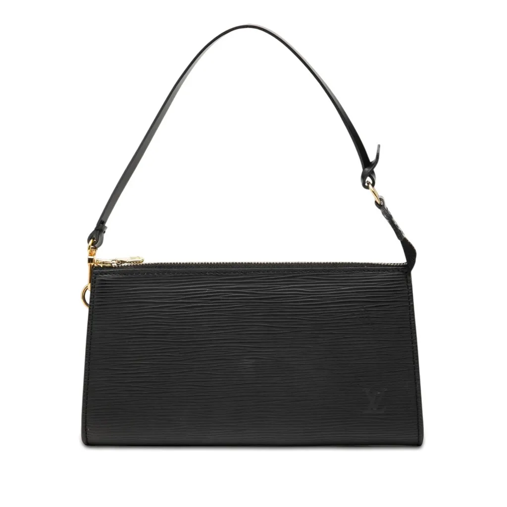 Louis Vuitton Epi Pochette Accessoires Black Leather Good - Front View