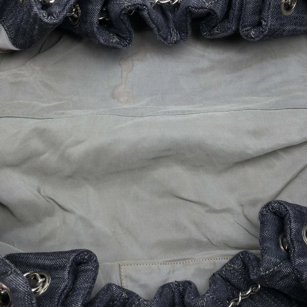 Chanel Extra Large Quilted Denim Stretch Spirit Cabas Tote Blue Very good - Model View
