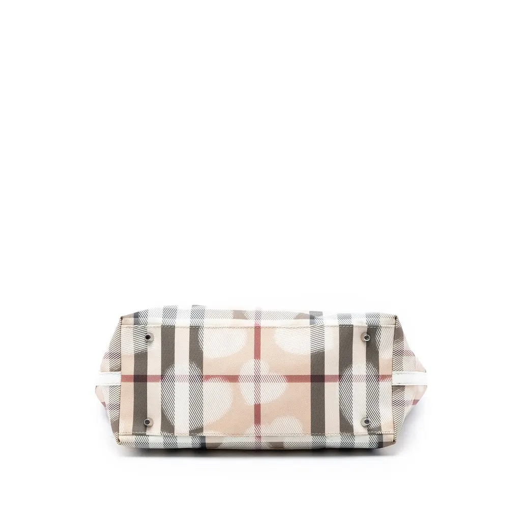 Burberry House Check Coated Canvas Hearts Tote Beige Good - Inside View
