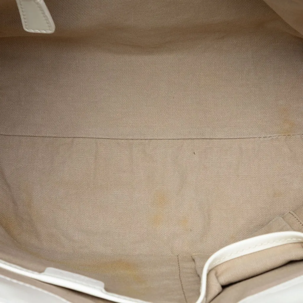 Burberry House Check Coated Canvas Hearts Tote Beige Good - Model View