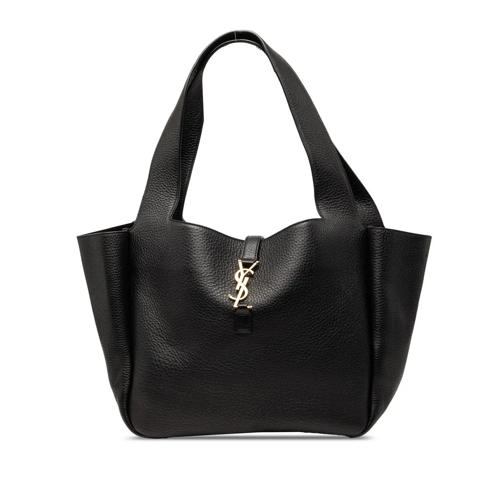 Saint Laurent Grained Deerskin Le 5 a 7 Bea Tote Black Leather Very good - Front View