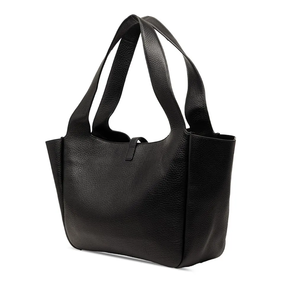 Saint Laurent Grained Deerskin Le 5 a 7 Bea Tote Black Leather Very good - Back View
