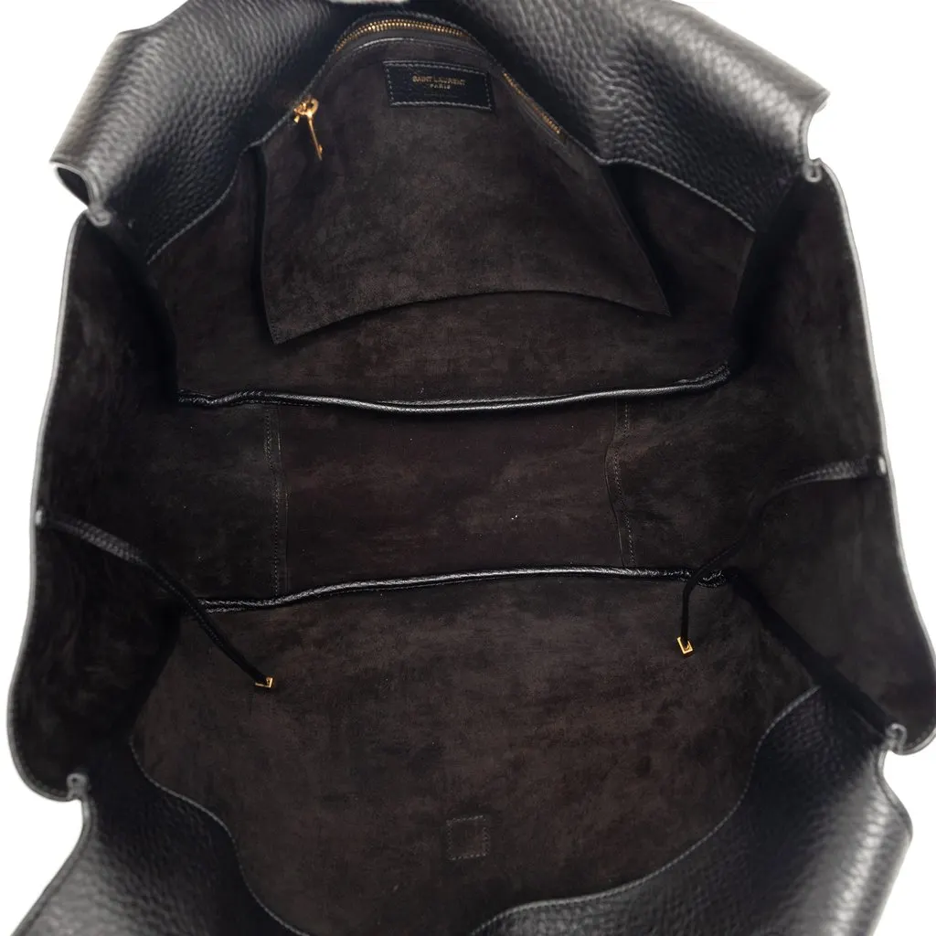 Saint Laurent Grained Deerskin Le 5 a 7 Bea Tote Black Leather Very good - Model View
