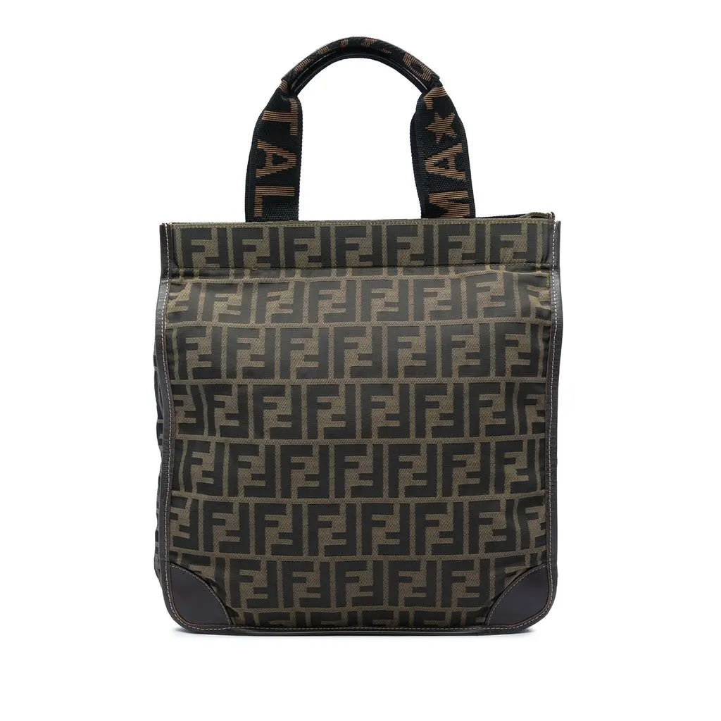 Fendi Zucca Canvas Foldable Tote Brown Very good - Front View