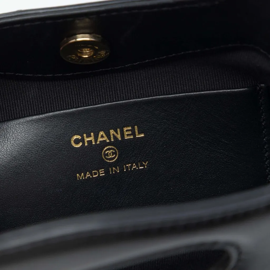 Chanel Nano Quilted Glazed Calfskin 31 Shopping Bag Black Leather Very good - Box View