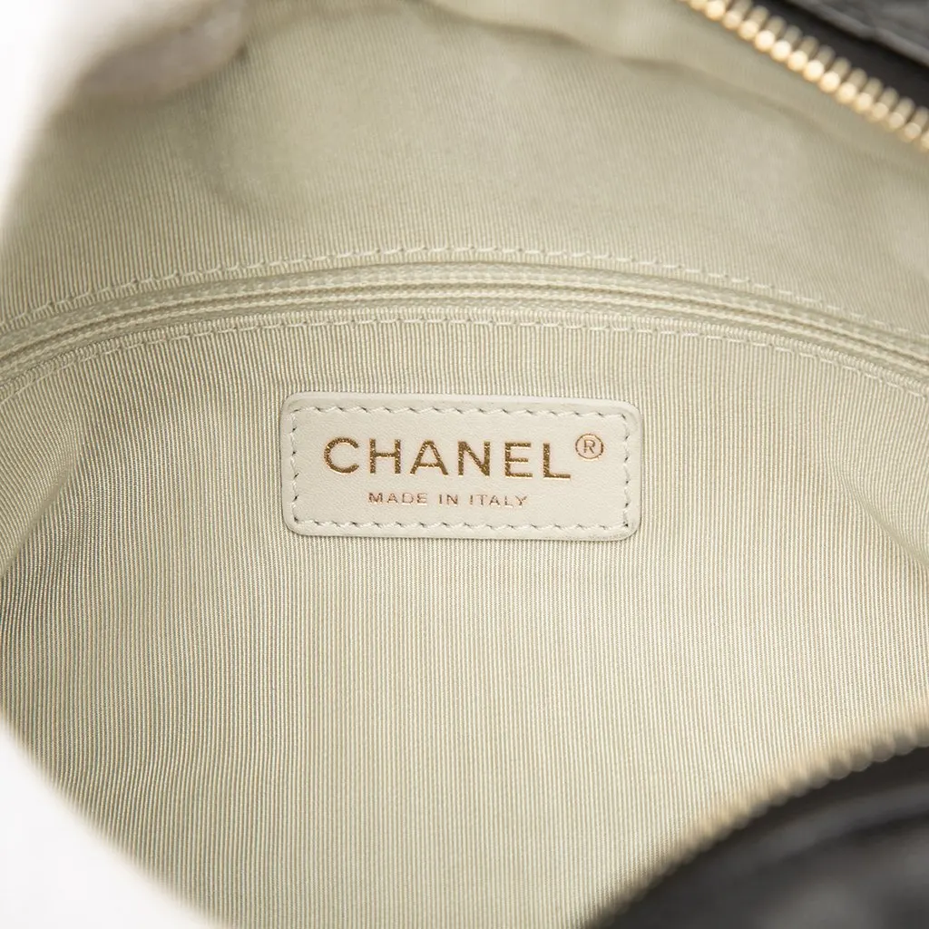Chanel CC Quilted Lambskin Tweedy Bowler Bag Black Leather Very good - Box View