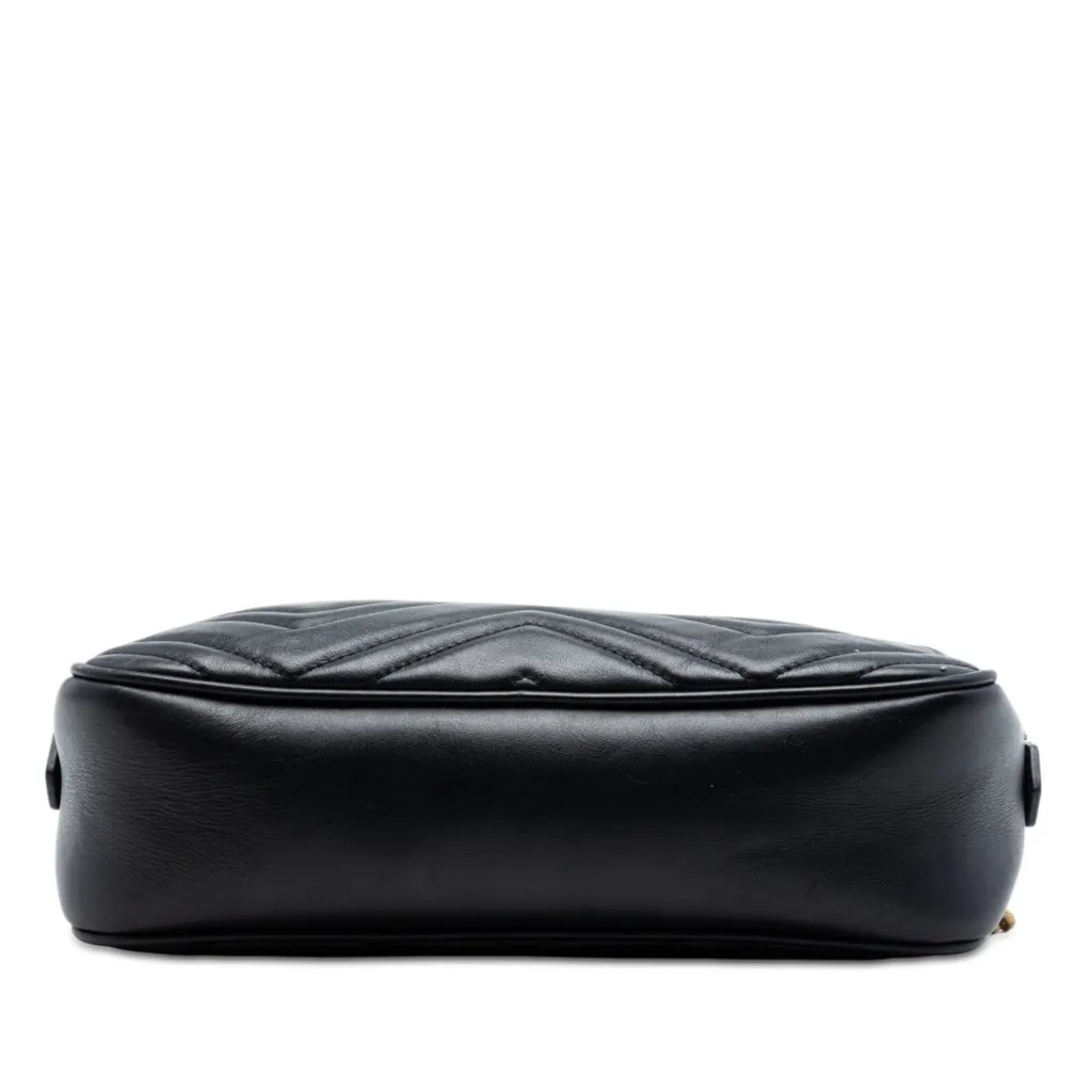 Gucci Small GG Marmont Matelasse Calfskin Crossbody Black Leather Very good - Inside View