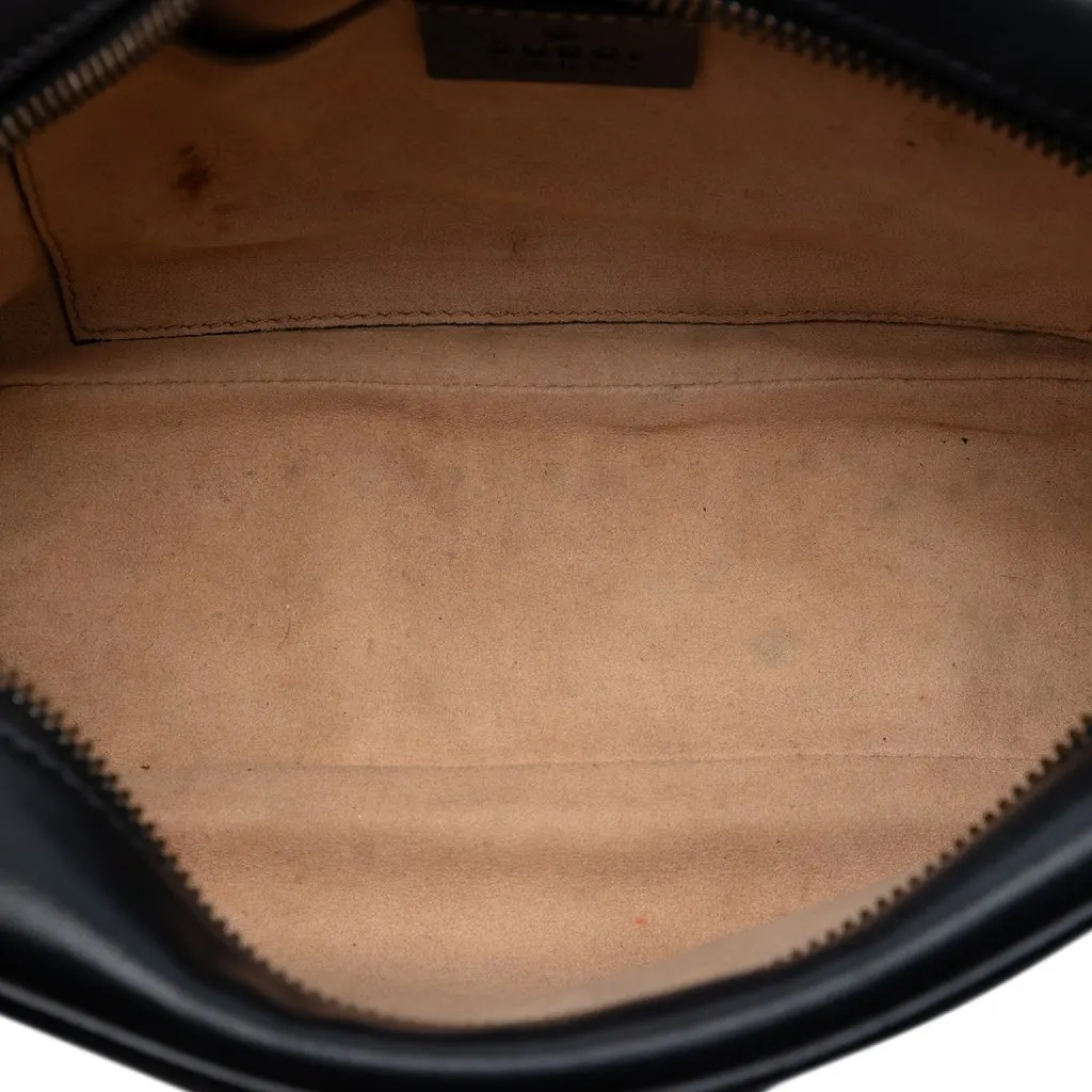 Gucci Small GG Marmont Matelasse Calfskin Crossbody Black Leather Very good - Model View