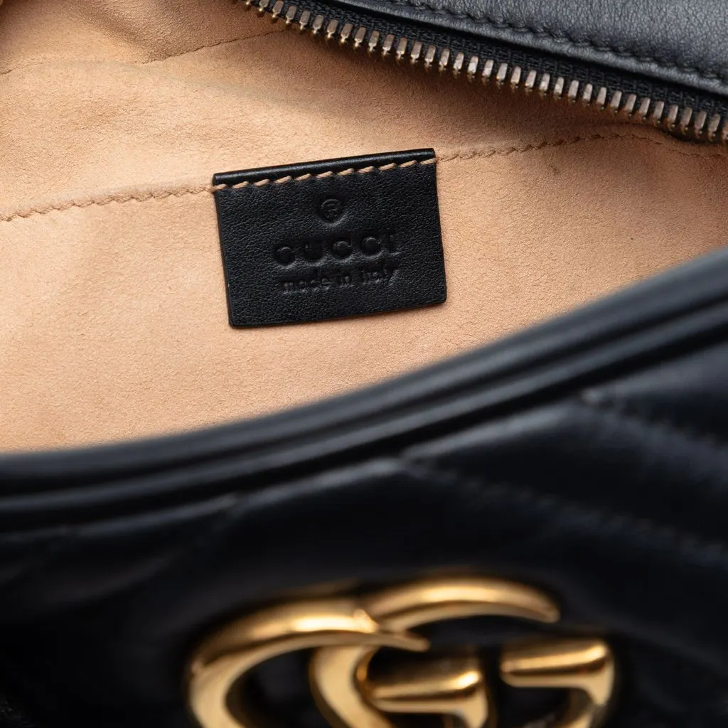 Gucci Small GG Marmont Matelasse Calfskin Crossbody Black Leather Very good - Box View