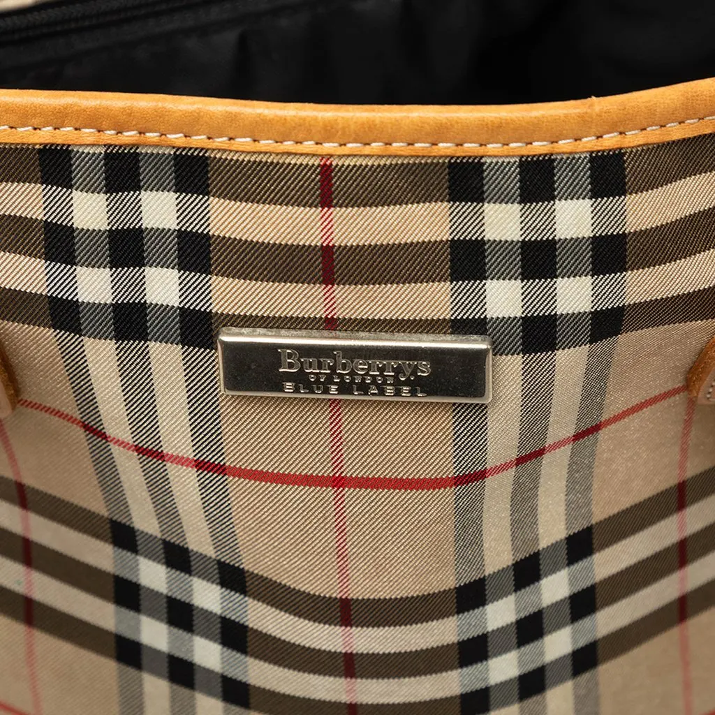 Burberry House Check Canvas Bucket Bag Beige Canvas Good - Box View