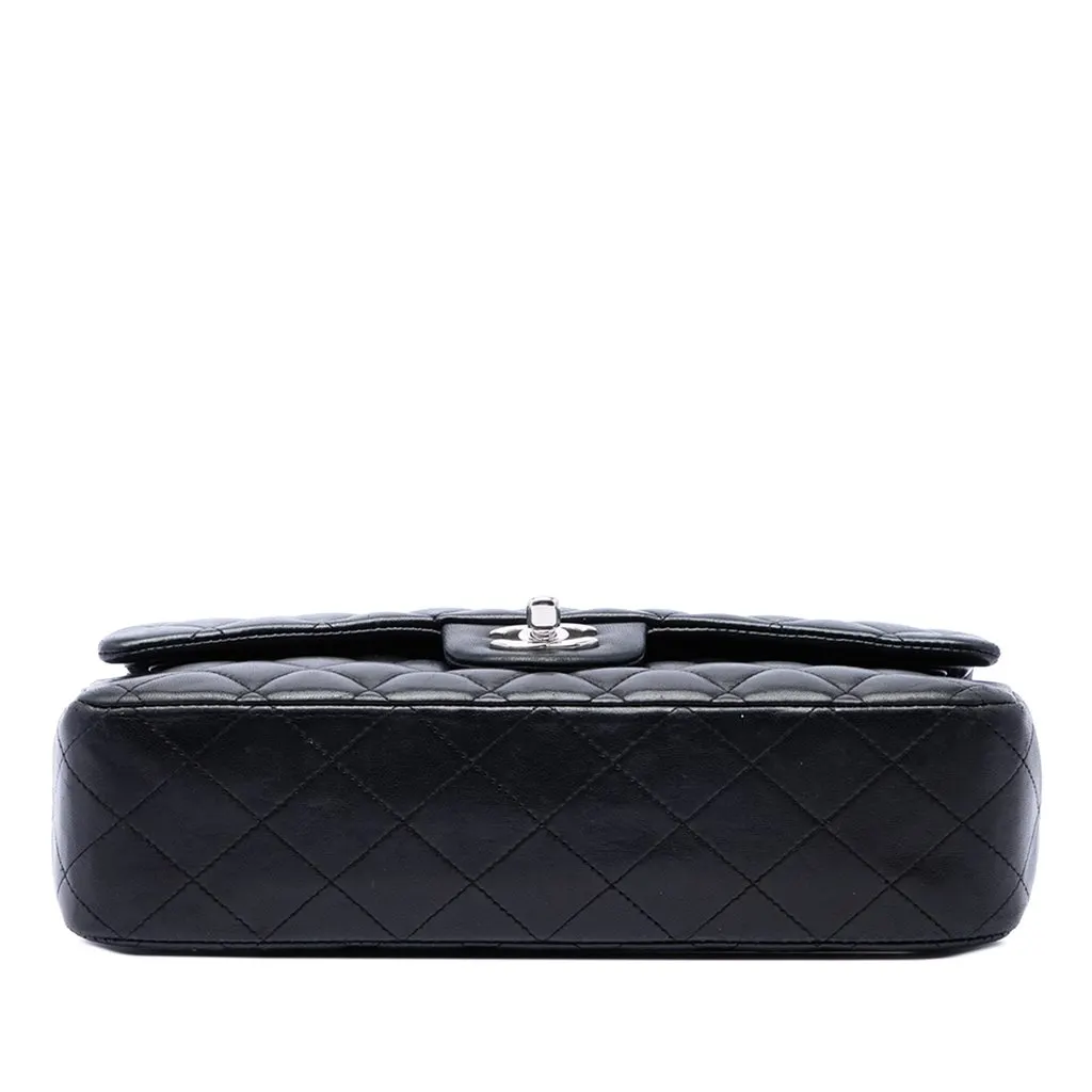 Chanel Medium Classic Lambskin Double Flap Black Leather Very good - Inside View