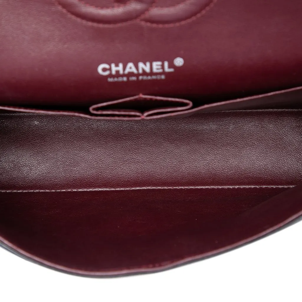 Chanel Medium Classic Lambskin Double Flap Black Leather Very good - Model View